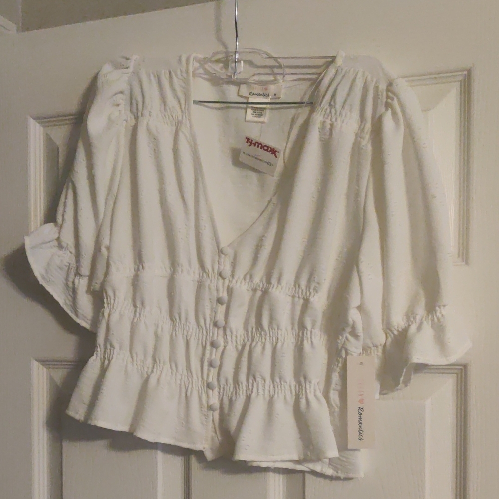 White Button-Up Women's Top